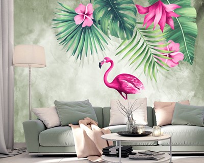 Artistieke Flamingo Wallpaper