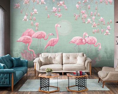 3D Flamingo-achtergrond