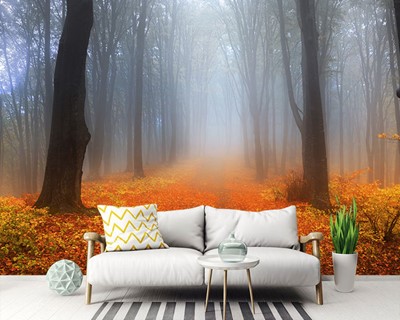 Autumn Forest Road 3D-achtergrond