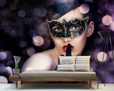 Schoonheidssalon Black Mask Woman Wallpaper