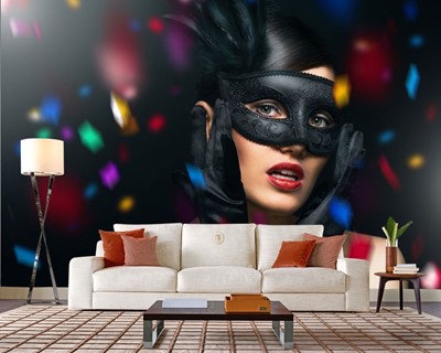 Black Mask Woman Beauty Center Wallpaper