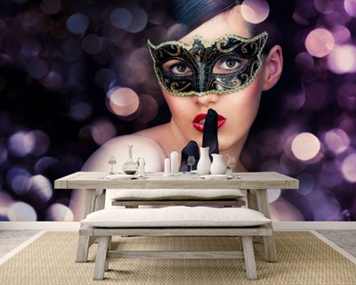 Schoonheidssalon Black Mask Woman Wallpaper