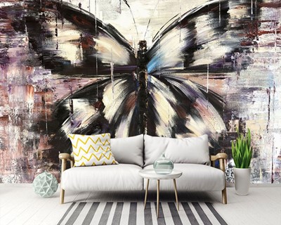 Behang met vlinderthema