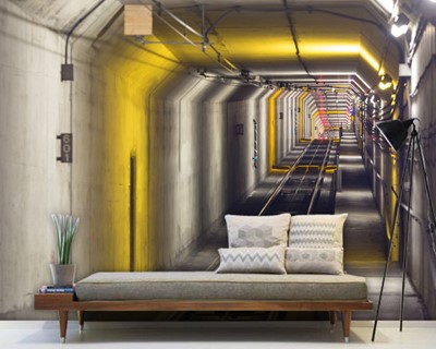 Subway Tunnel Diepte Wallpaper
