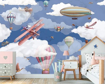Babykamer Vliegtuig Behang