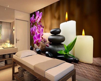 Voorbeelden van behang voor spa-massagesalons