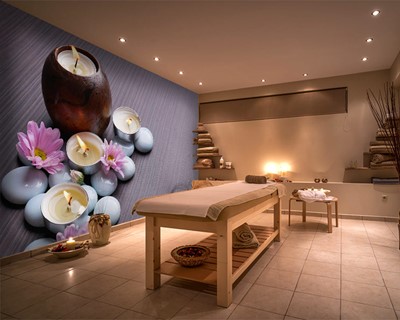 Voorbeelden van behang voor massagesalons