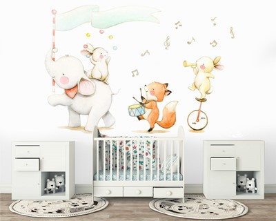 Babykamer Olifant Behang