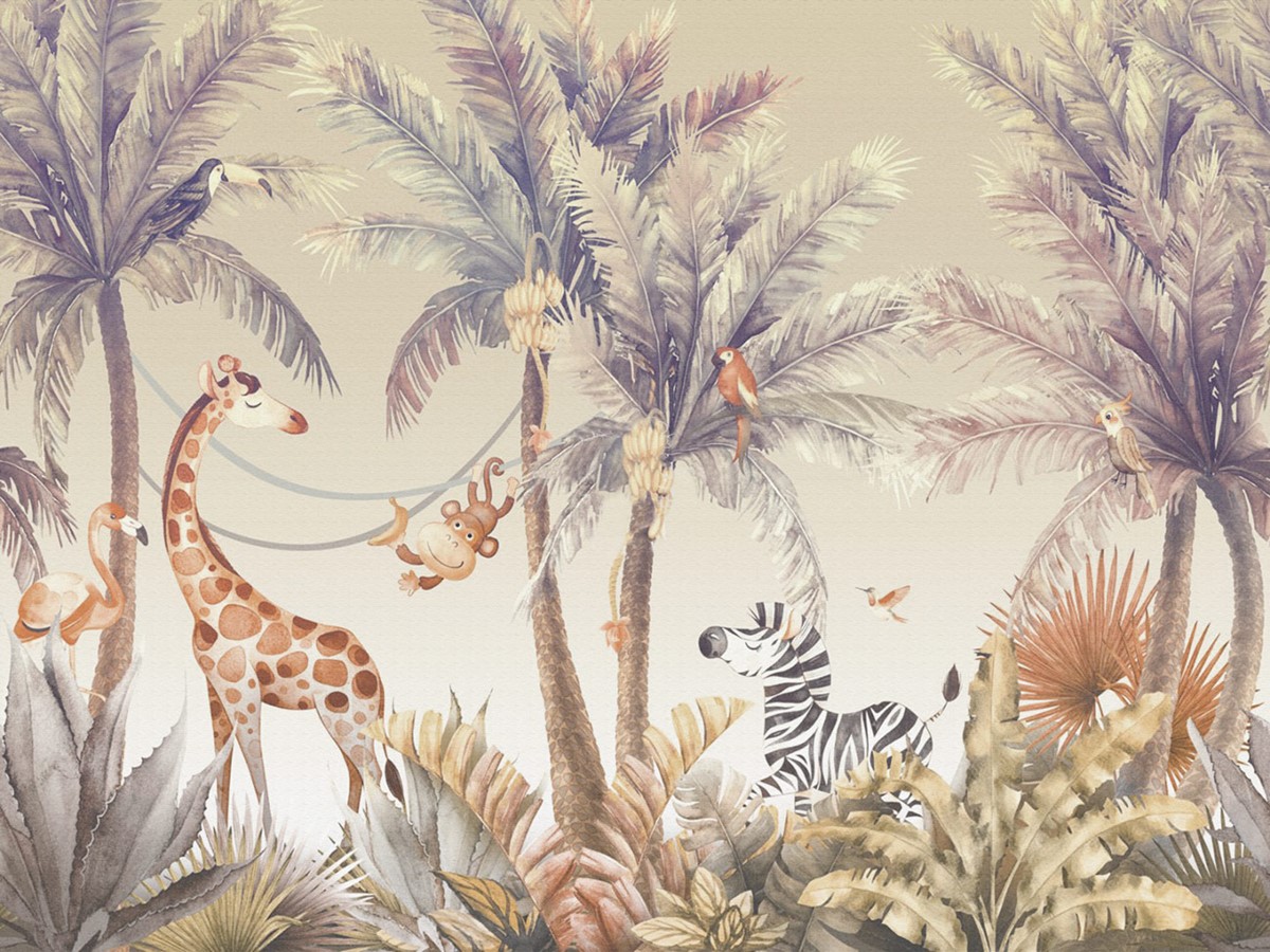 Safari-achtergronden voor babykamer