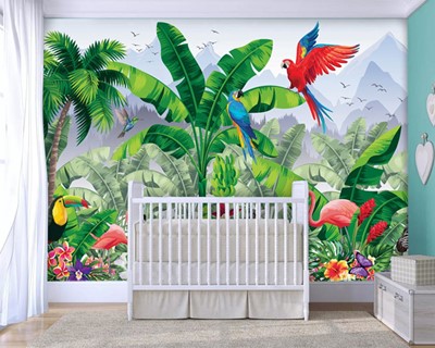 Safari-behang voor babykamer