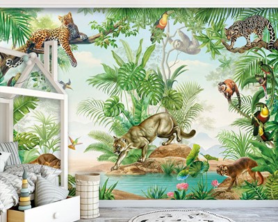 Safari-achtergronden voor babykamers