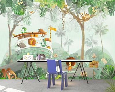 Babykamer Safari Muurposters 3D