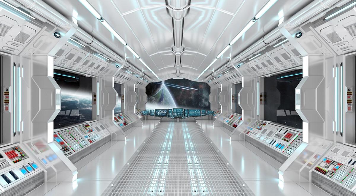 3D Space Shuttle-interieurbehang