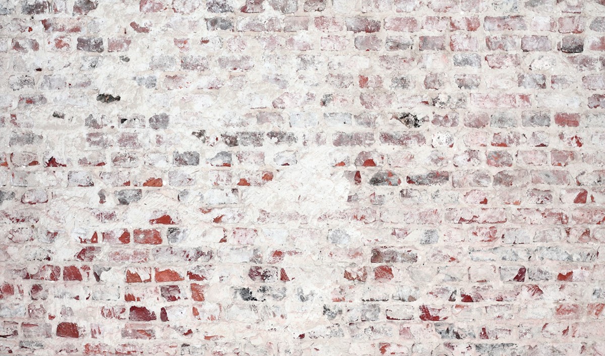 Wit en rood baksteenkleurenbehang