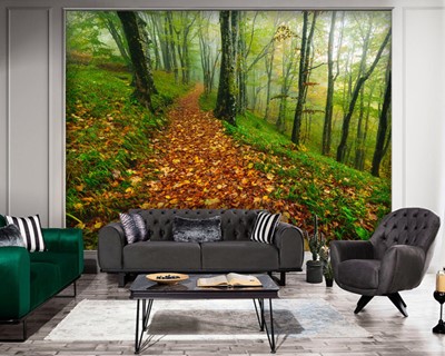 Herfst landschap behangpatroon