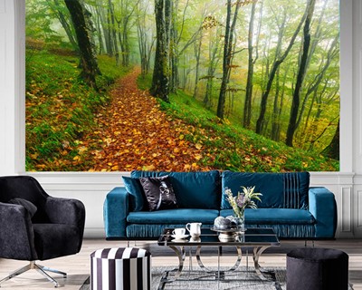 Herfst landschap behangpatroon