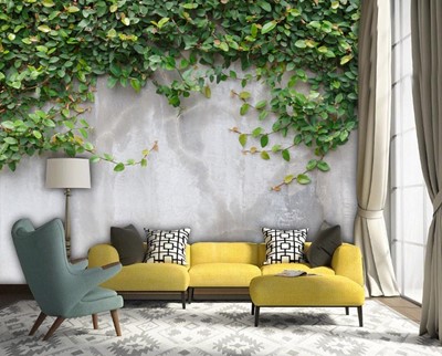 3D Ivy Beton Behang