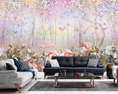 Flamingo Vogels Foto Wallpaper