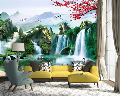 Waterval Landschap Wallpaper 3D