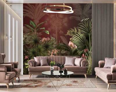 Tropische Jungle Bladeren Behang