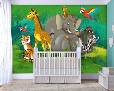 Dierentuin Kinderkamer Behang