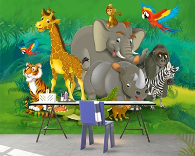 Dierentuin Kinderkamer Behang