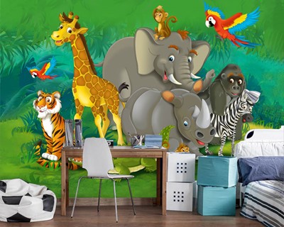 Dierentuin Kinderkamer Behang
