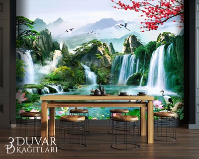 Waterval Landschap Wallpaper 3D