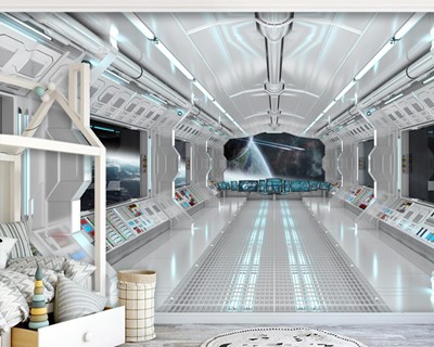 3D Space Shuttle-interieurbehang