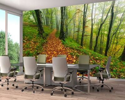 Herfst landschap behangpatroon