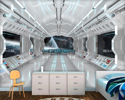 3D Space Shuttle-interieurbehang