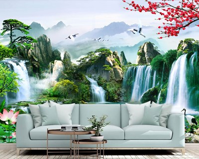 Waterval Landschap Wallpaper 3D