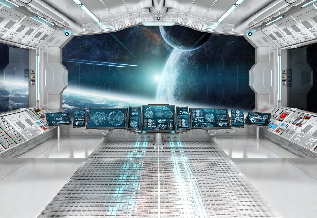 3D Space Shuttle Cockpit-achtergrond