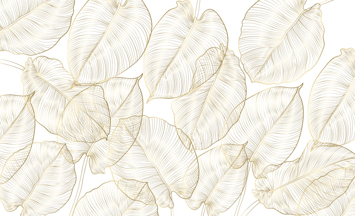 Lineair blad met gouden bladeren