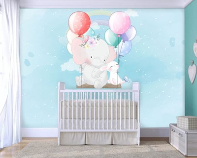 Olifant Foto Wallpaper voor Babykamer