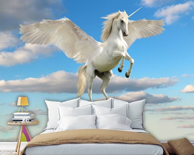 Pegasus wit paard behang