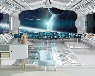 3D Space Shuttle Cockpit-achtergrond