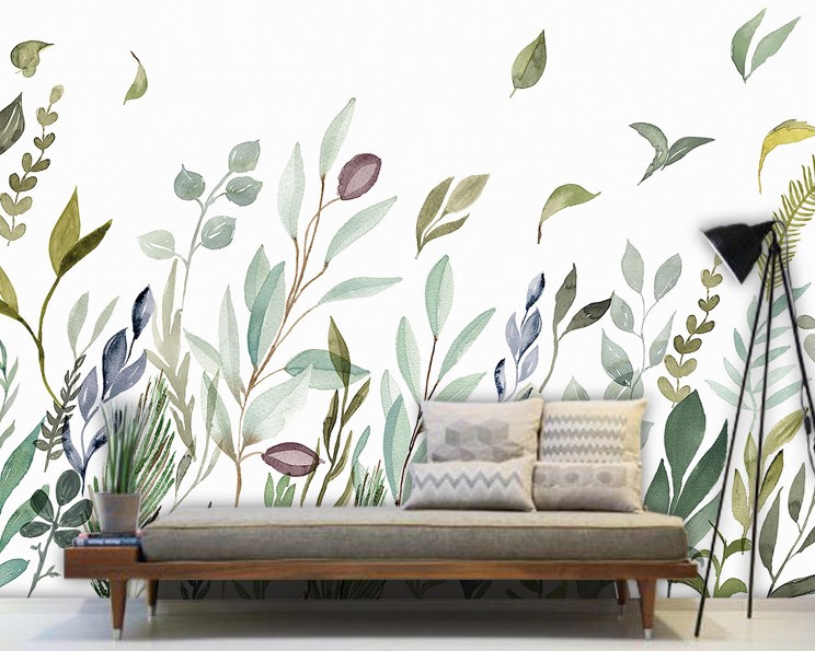 hel monteren mond Artistiek Tekenen Planten Behang 3D-behangen | 3D-achtergronden