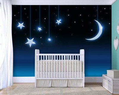 Nacht Sterren Behang Babykamer
