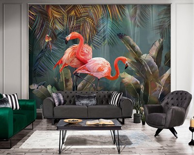 Artistieke Flamingo Foto Wallpaper