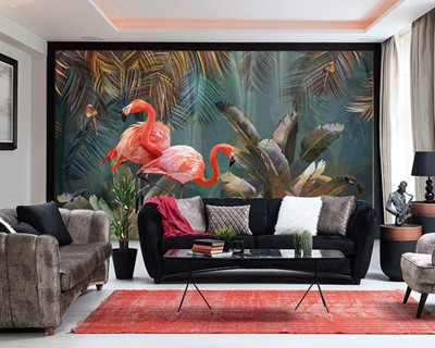 Artistieke Flamingo Foto Wallpaper