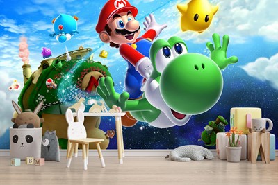 Achtergrond met Super Mario-thema