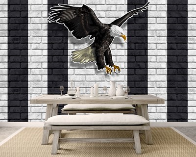 Zwart-wit Black Eagle-behang