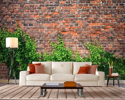 3D Ivy Brick Wallpaper