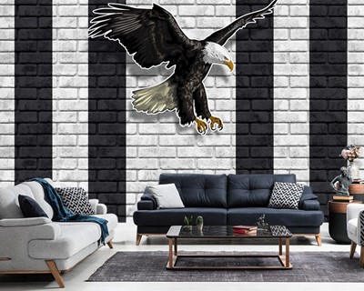 Zwart-wit Black Eagle-behang