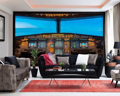 Achtergrond van de cockpit van passagiersvliegtuigen