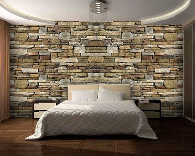 Stenen muur behang