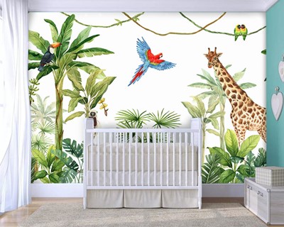 Safari-achtergronden voor babykamers