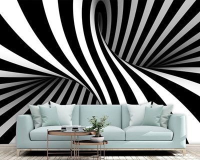 3d zwart-wit ontwerp behang