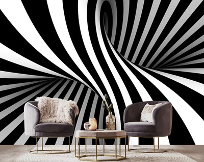 3d zwart-wit ontwerp behang